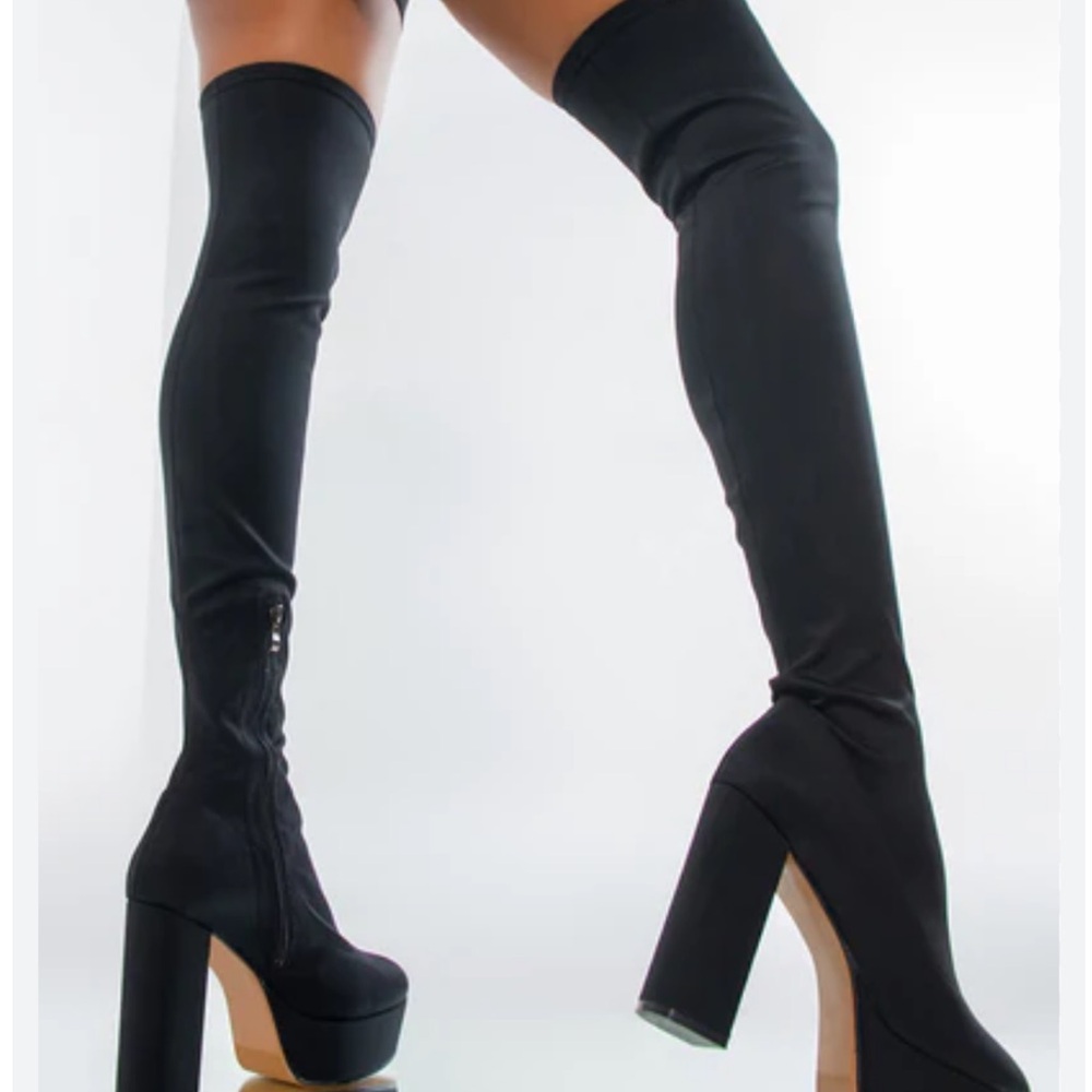 Elegant Black Over the Knee Boots